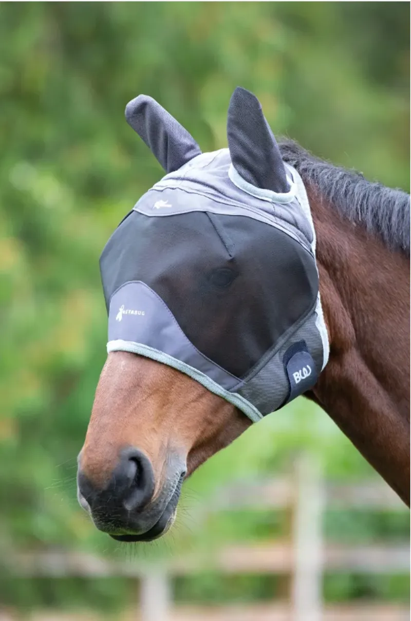 Bridleway Metabug Fly Mask With Ears Navy